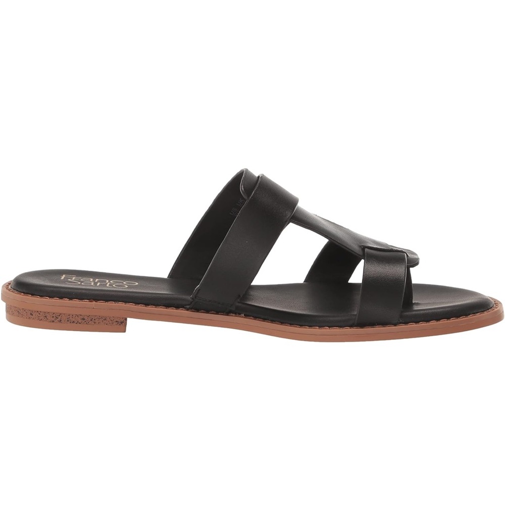 NEW Franco Sarto Black Leather Sandals - Picture 4 of 7